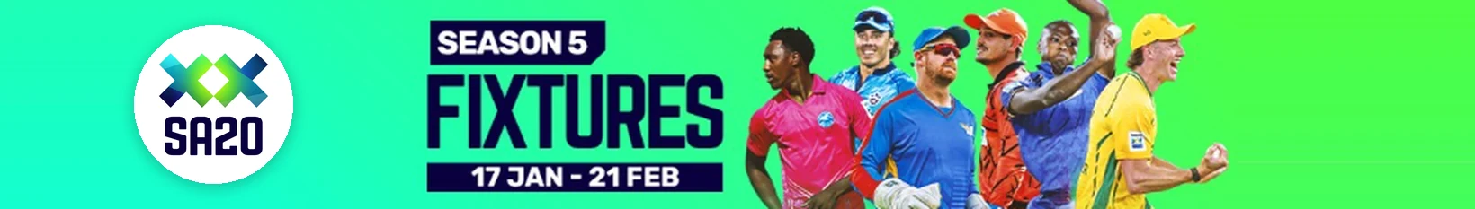 SA20 Season 5 fixtures, 17 January to 21 February